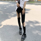 Leggings negros ajustados y calados